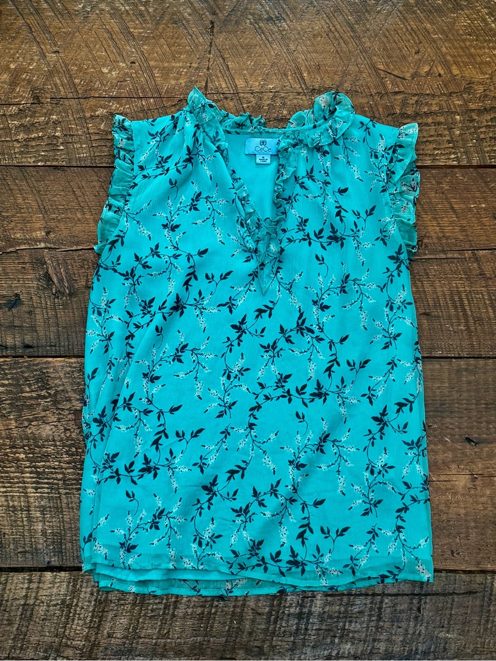 Teal Blue CeCe Blouse M